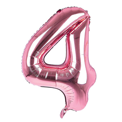 Giant Foil Light Pink 4 Number Balloon