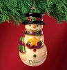 Mini Ceramic Personalized Snowman Ornament-Ethan