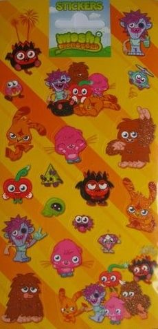 Sheet of 19 Moshi Monsters Stickers