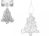 Pack of 6 Hanging Silver Glitter Trees For Christmas Decorations