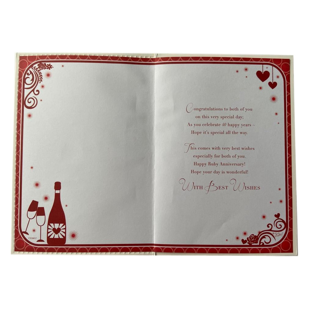Ruby Anniversary Celebrity Styled Congratulations Card