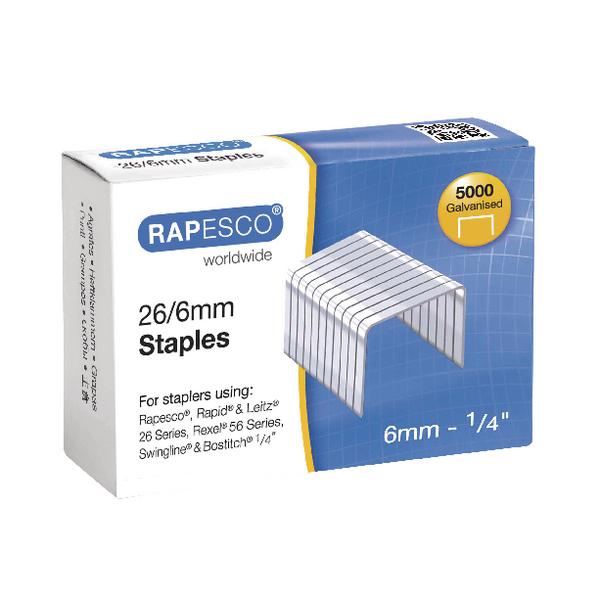 Rapesco 26/6mm Staples Chisel Point (Pack of 5000) S11662Z3