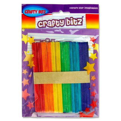 Pack of 42 Coloured Lollipop Sticks by Crafty Bitz