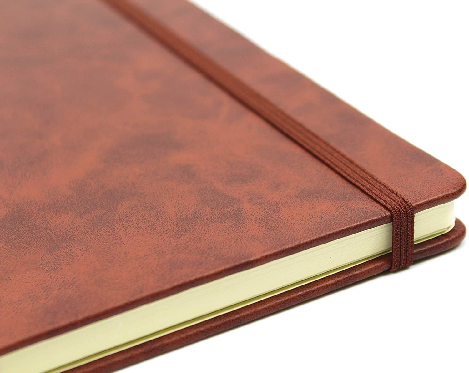 Samsill Vintage Hardcover Notebook – 200 Lined Pages, 7.5x10 Inch, Brown Faux Leather With Ribbon Bookmark