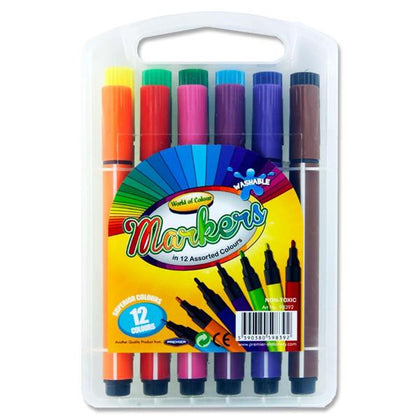 Box of 12 Washable Markers by World of Colour