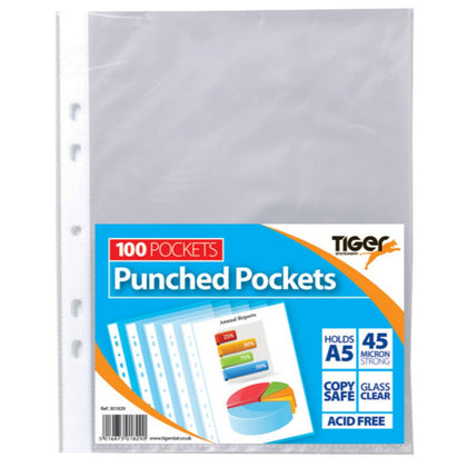 Pack of 100 A5 Punched Pockets