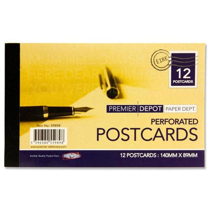 Book of 12 140 x 89mm Perforated Postcards by Premier Depot