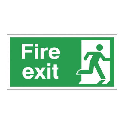 Safety Sign Fire Exit Running Man Right 150x300mm Self-Adhesive E98A/S
