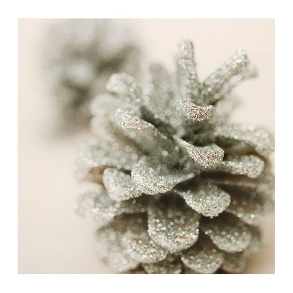 Blank Christmas Card 'Glittered Pinecone'