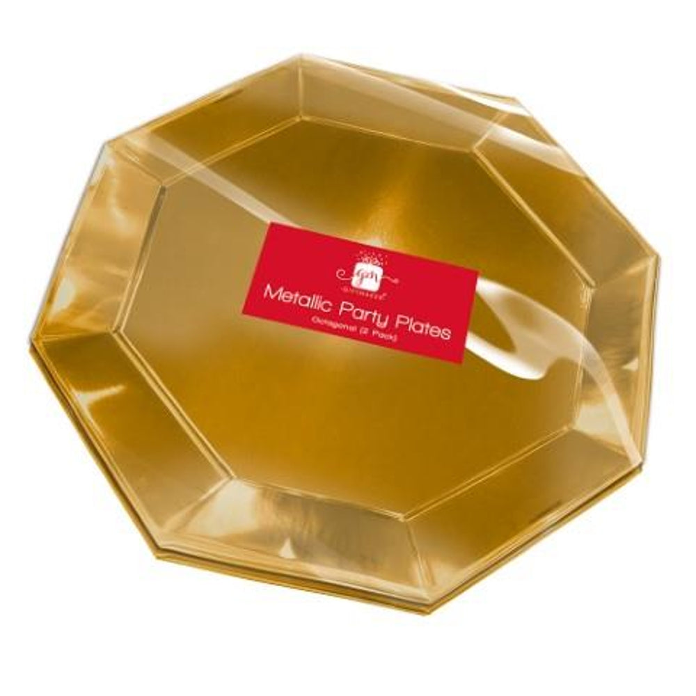 Pack of 2 Metallic Octagonal Plates– Choice Wholesale