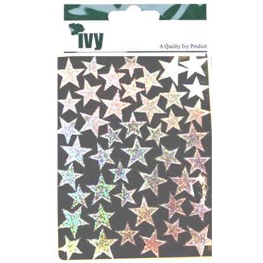 Pack of 90 Silver Shiny Metallic Stars