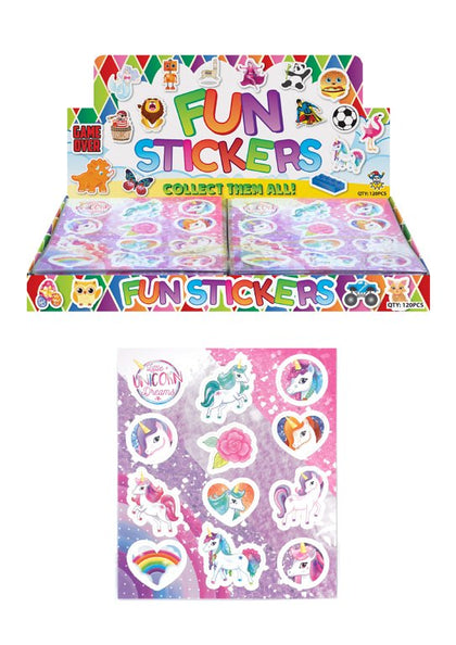 Unicorn Design Stickers Sheet.