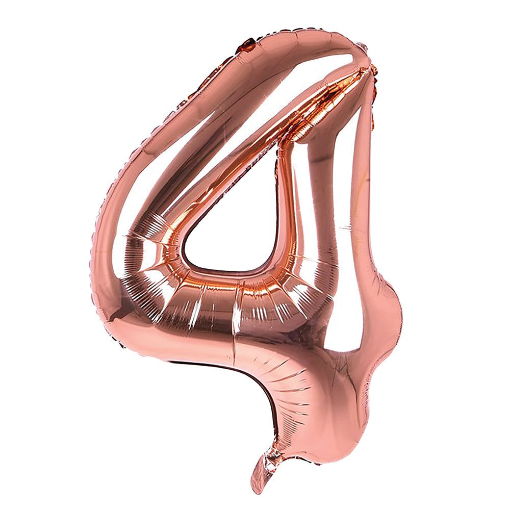 Giant Foil Rose Gold 4 Number Balloon