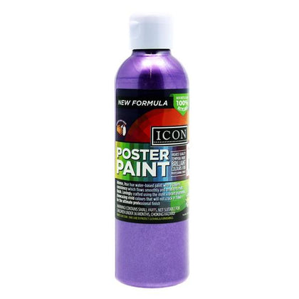300ml Purple Pearlescent Poster Paint by Icon Art