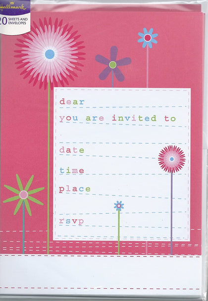 Pack of 20 Floral Design Party Invitations and Envelopes by Hallmark