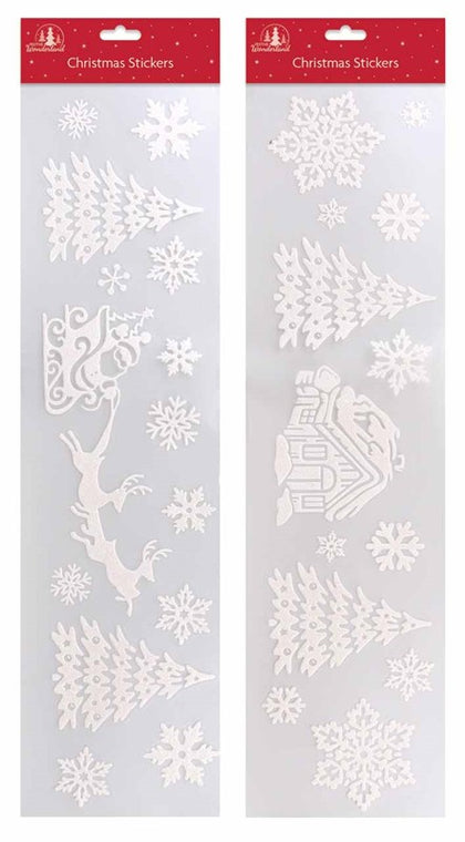 Christmas Large Strip Window Snow Decals Stickers
