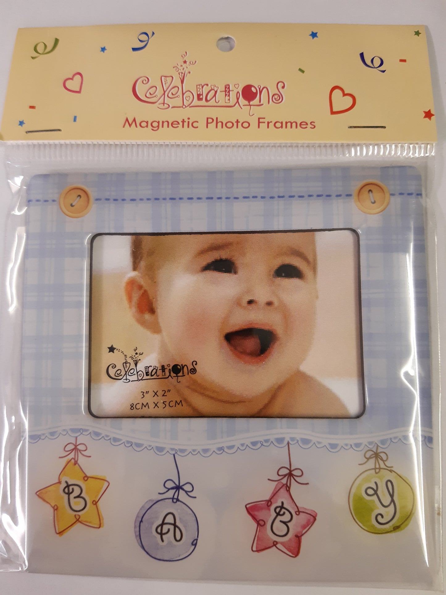 Celebrations Pack 6 Magnetic Frame 3" x 2" - Baby Boy Blue