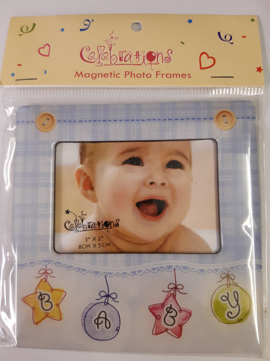 Celebrations Pack 6 Magnetic Frame 3" x 2" - Baby Boy Blue