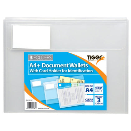 Pack 3 A4+ Document Wallets