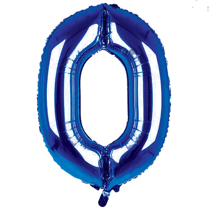 Giant Foil Dark Blue 0 Number Balloon