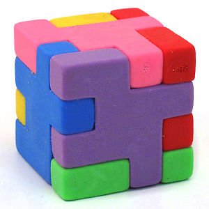 Puzzle Cube Eraser Rainbow Colour