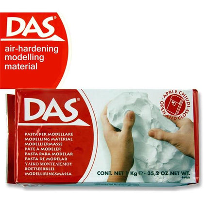 Pack of 1kg Das White Air Hardening Modelling Clay by Fila