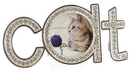 Juliana Silverplated 'Cat' Shape Photo Frame with Crystals
