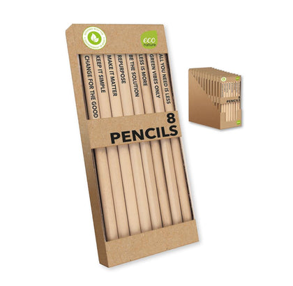 Pack of 8 Eco Natural Pencils
