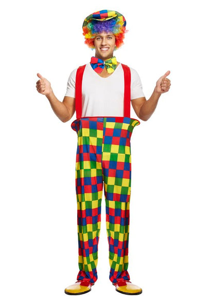 Rainbow Clown One Size Adult Fancy Dress Costume