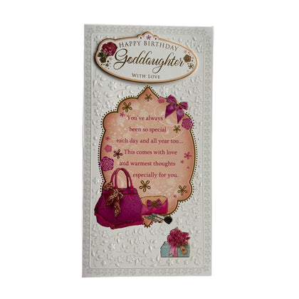 Happy Birthday To Goddaughter Soft Whispers Card