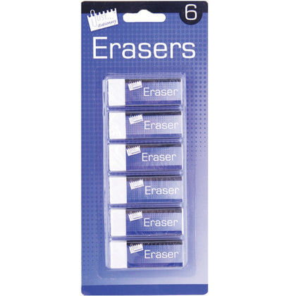 6 White Erasers