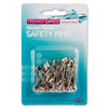 Pack of 50 36mm Nickel Safety Pins by Premier Office