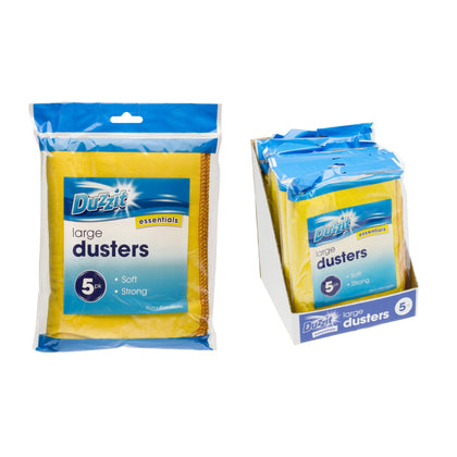 Pack of 5 Duzzit Premium Large Yellow Dusters