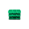 Set of 30 Stackable Green Storage Pick Bin with Riser Stands 325x210x130mm
