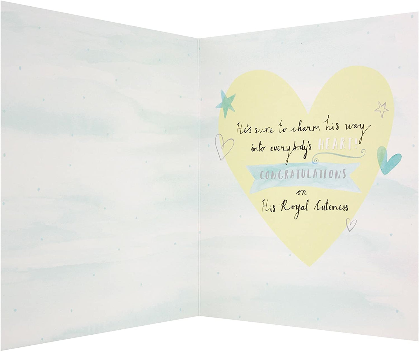 A New Little Prince to Love Forever Heart Design Baby Boy Card