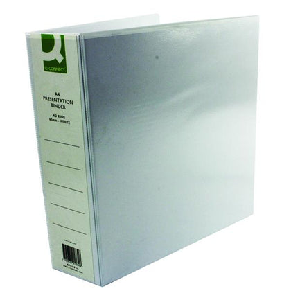 Pack of 6 A4 White 65mm 4D Presentation Ring Binders