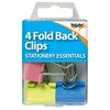 Pack of 4 Coloured Fold Back Clips