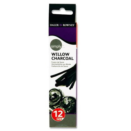 Box of 12 Willow Charcoal by Daler Rowney Simply