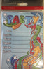 Pack of 20 Quality Blue Retro Party Invitations with Envelopes by Carlton Cards