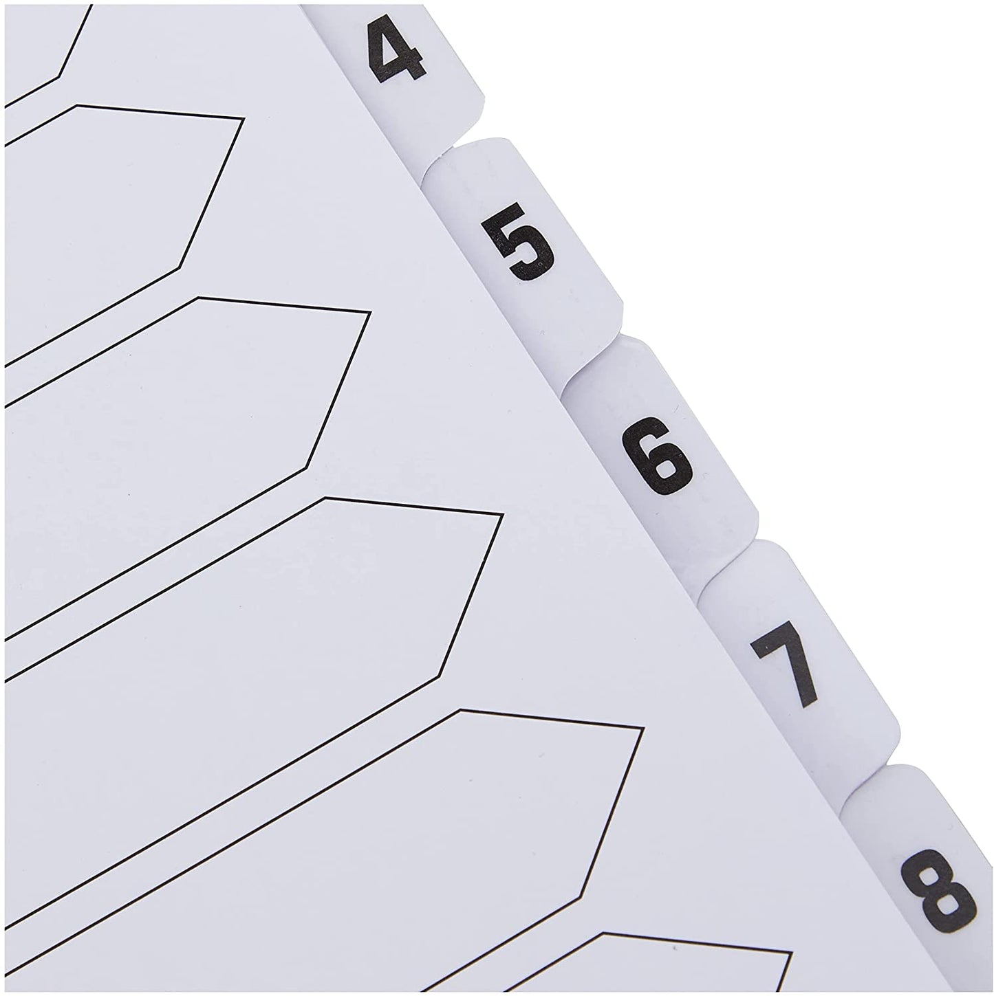 A4 White 1-10 Multi-Punched Reinforced Board Clear Tab Index