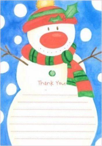 Pack of 20 Snowman Design Christmas Thank You Sheets