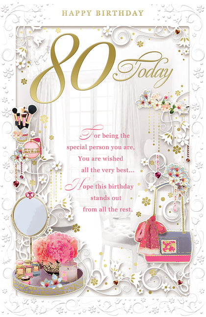80 Today Open Female Birthday Opacity Card