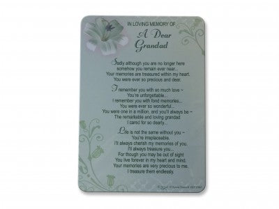Grave Card In Loving Memory Of A Dear Grandad