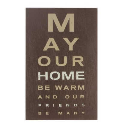 New View Eye Chart Plaque - May Your Home be warm & Friends