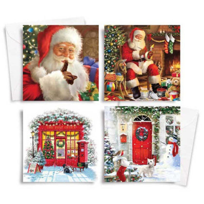 10 Square Traditional Christmas Cards Traditional Santa