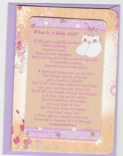Keepsake Wallet / Purse Card What is a Baby Girl? New Baby Christening Gift