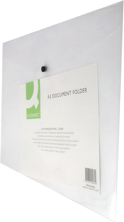 Pack of 12 A3 Clear Polypropylene Document Folders