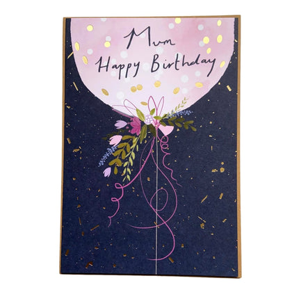 For Mum Big Balloon Foil Finished Beautiful Birthday Card