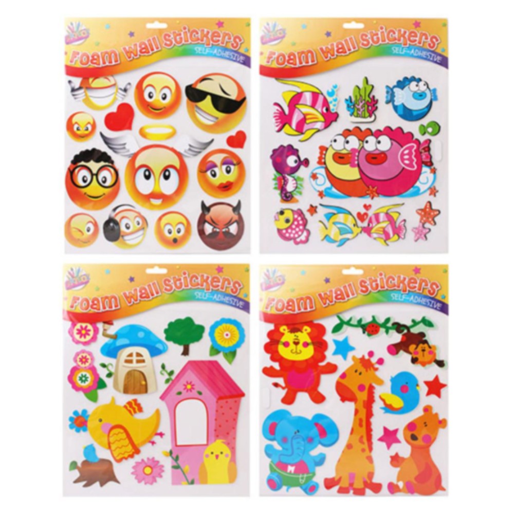 Single Pack of 3D Foam Wall Stickers Assorted Design