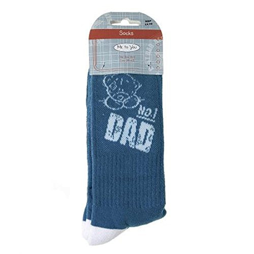 Me To You Tatty Teddy Father's Day Bear Holding 'No.1 Daddy' Rosette - Official Collection FP701019, Grey, Blue, Navy Blue